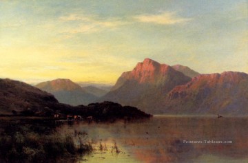 Étangs lacs et chutes d’eau œuvres - Le Conway chez Bettws et Coed paysage Alfred de Breanski Snr